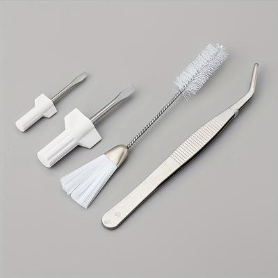 4pcs/set Sewing Machine Cleaning Double Head Hair Brush Household Sewing Machine Cleaning Dust Tweezers Tool Flat Mouth Screwdriver