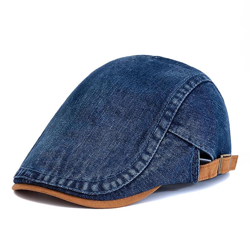 Hot Sale Summer Outdoor Flat Hat Sports Cotton Beret Caps Solid Color Casual Peaked Caps Unisex Cowboy Stylish Sun Hats