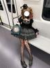 XHSUKADO Gothic Lolita Mini and Gothic Includes Top and Cosplay Faux Christmas Long Size 2-Piece Set Shirt, Skirt, Bottoms. Women's Outfit.