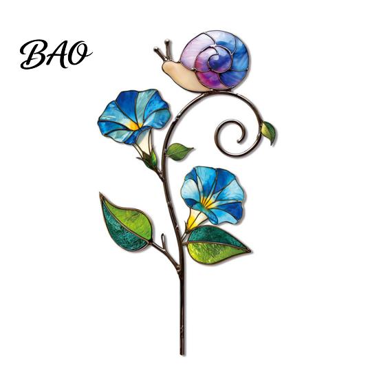 Colorful Yard Stakes Planter Insert Stake, Double-Sided, Flower Pot Decor Metal Garden Decorative Insect Animal Stake for Plant Pots Bed Decoration