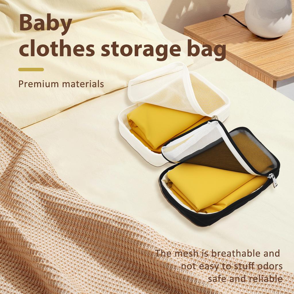 2Pcs Baby Clothes Storage Bag Polyester Baby Diaper Bag Portable Mesh Breathable Organizer Bag for Toiletries Outdoor Essentials