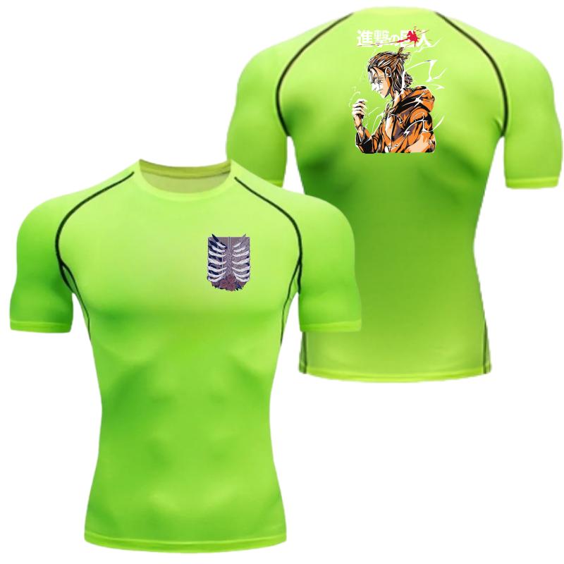Men Summer Athletic Compression T-Shirt Breathable QuickDry HighElasticity Short SleeveTee with Bold Stationed Corps Graphic Gym S