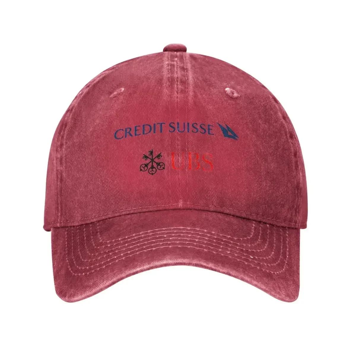 Classic Logo Credit Suisse USB Baseball Cap Men Women Distressed Denim Headwear Outdoor Activities Gift Hats Cap One Size