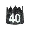 Birthday Hat Glitter Crown Design Shiny Festive Party Headwear for Adult Costume Photo Shoot Shower Celebration Prop