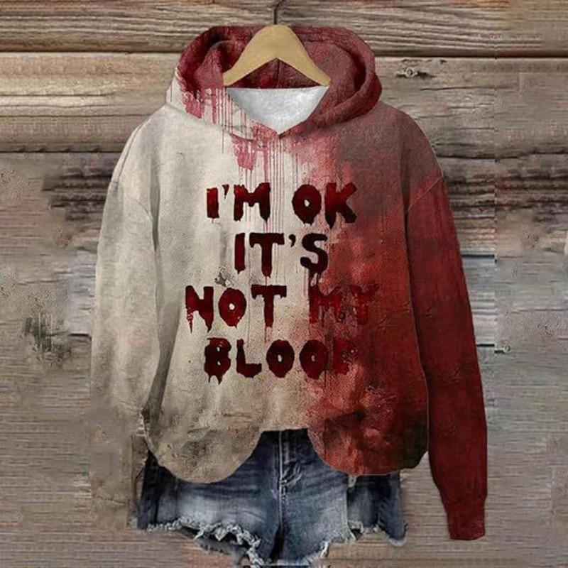 Spring And Autumn Fashion Men's Hoodie Holiday Party Role-playing Bloody Letter 3D Print Hoodies Casual Boy Sweatshirt Women's Oversized Top Clothing