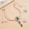 Retro Micro Inlaid Rhinestone Imitation Pearl Choker for Women Luxury Crystal Water Drop Pendant Necklace Party Wedding Jewelry