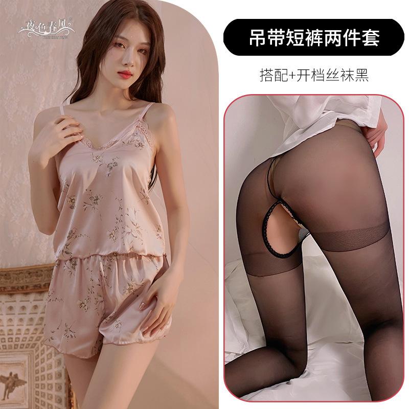 Sexy suspender nightdress pure erotic underwear lace floral uniform clothing erotic underwear