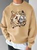 Der Herren-Kapuzenpullover mit Rundhalsausschnitt für Frühling und Herbst zeichnet sich durch einen lässigen und bequemen 3D-Bärenaufdruck auf der Straße aus.