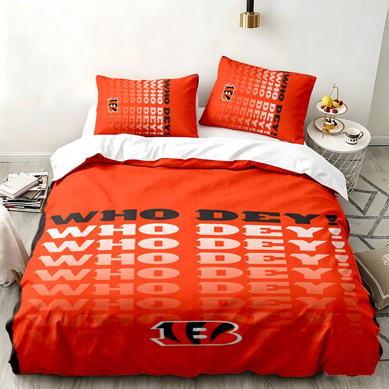 Set da 3 pezzi Cincinnati Bengals Perfetto per la camera da letto Set di biancheria da letto confortevole include una copripiumino e due federe Ideale come regalo di compleanno o di Natale