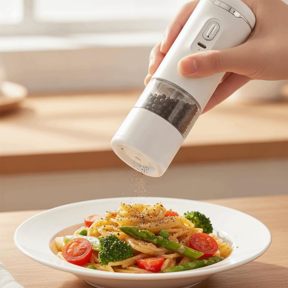 Wireless Electric Salt and Pepper Grinder Adjustable Burr Kitchen Spices Grinding Bottle Steak
