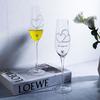 Luxury Diamond Heart Champagne Glasses Set Crystal Glass Highball Cup with Rhinestones Gift Box
