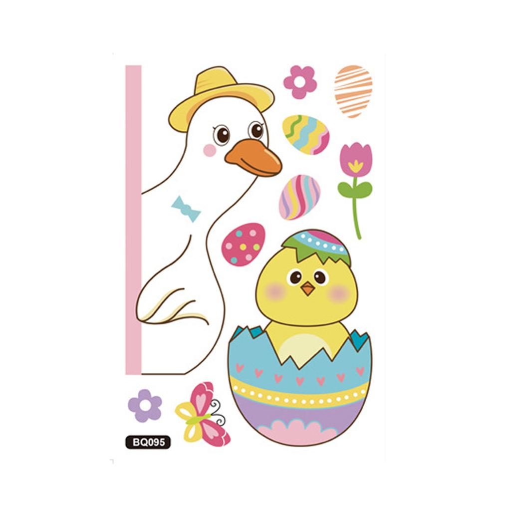 Easter Window Clings Easter Eggs Bunny Chick Carrot Window Stickers Reusable Spring Easter Window Stickers
