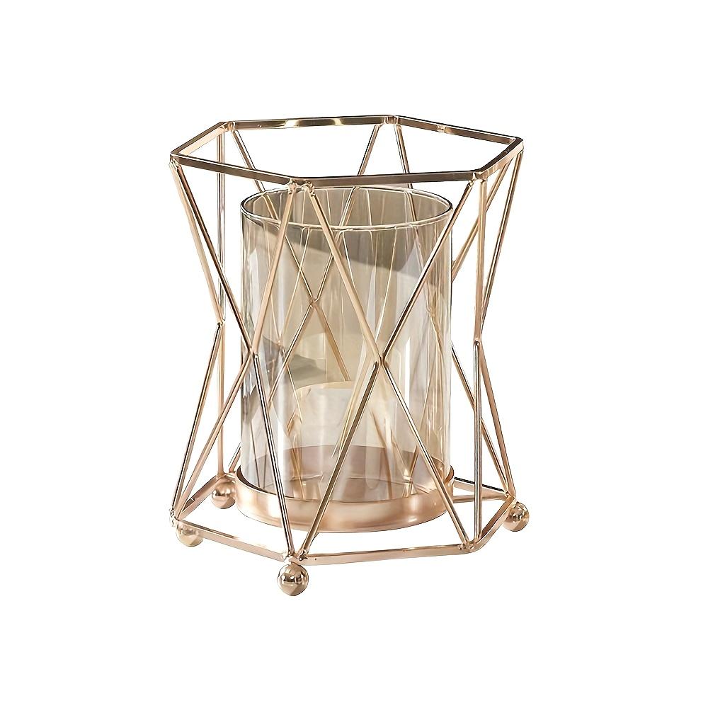 Elegant Iron Art Vase with Geometric Design for Romantic Candlelight Dinners & Stylish Home Decor, Perfect for Artificial Flower Arrangements