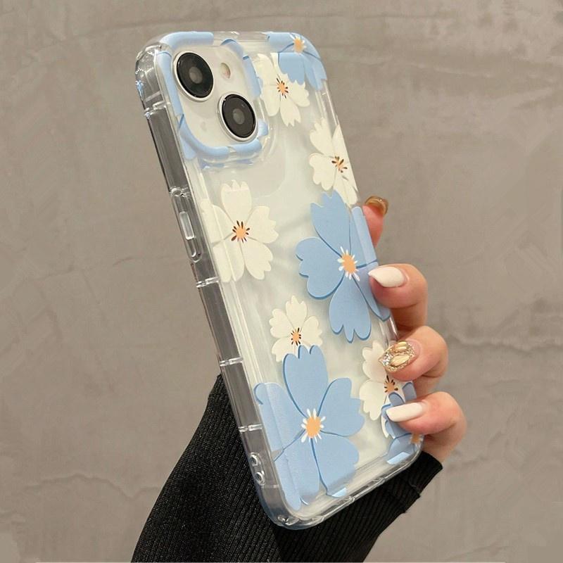 Summer Colorful Flower Case For iPhone 13 12 11 14 Pro Max X XR XS 7 8 Plus SE2 Shockproof Cover For iPhone 15 Pro Max Cases