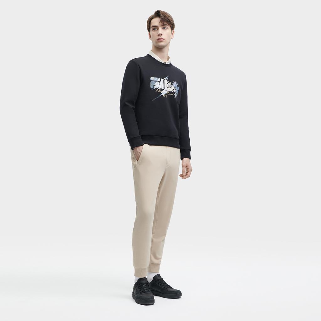 FILA X The Met 2023 Winter New Knit Pullover Casual Basic Crewneck American Sweatshirt Men sweatshirt Black F11M348217FBK