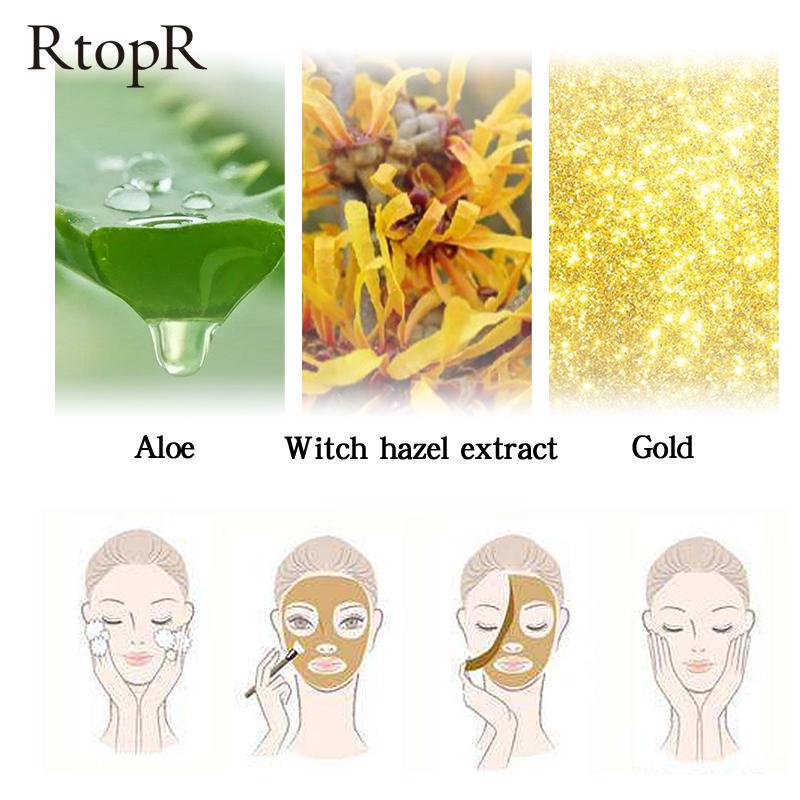 RtopR New Gold Remove Blackhead Mask Face Pore Peeling Acne Treatment Nose Deep Cleansing Face Whitening Hydrating Golden Mud
