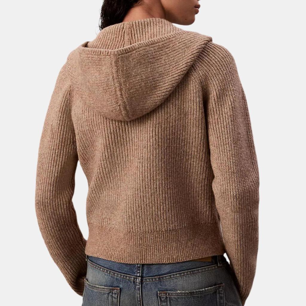 Calvin Klein Lässiges einfarbiges bequemes Kapuzen-Strickoberteil mit weichen Raglan-Langärmeln für Damen 47D379G-1YD