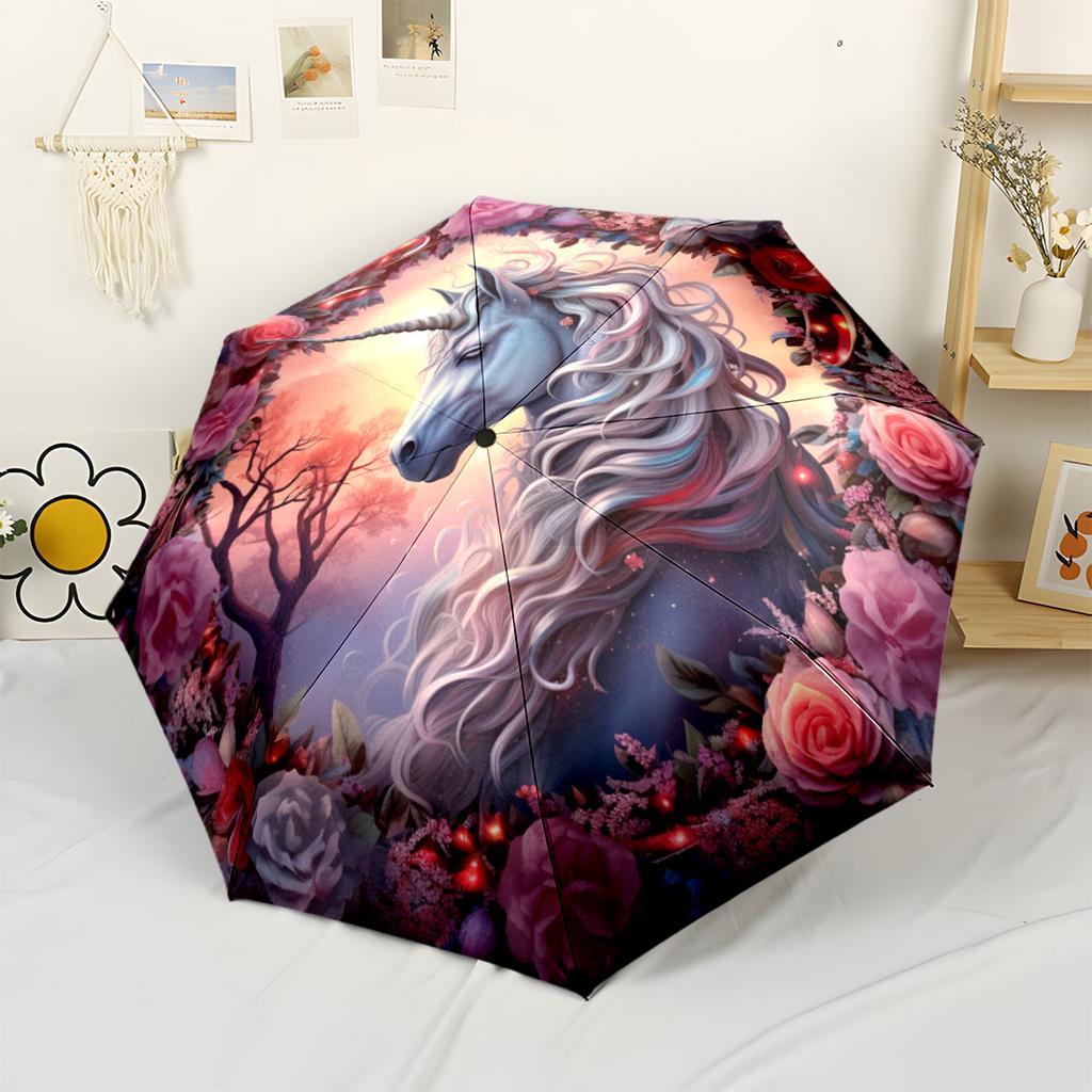 Unicorn Cosmic Spiral Automatic Umbrella Sturdy 8-Rib Shaft Sturdy Construction All-Season Travel Outdoor Accessory