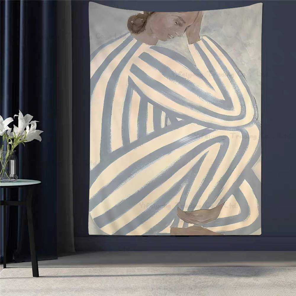 Abstract Figure Lines Stripe Girl Colorful Tapestry Cheap Hippie Wall Hanging Bohemian Tapestries Mandala Wall Hanging Sheets