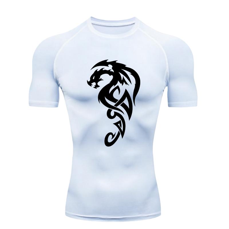 Dragon - Design  Men's Sports T - Shirt Training Fitness Compression Workout T - Shirt Athletic Tees Gym T - Shirts