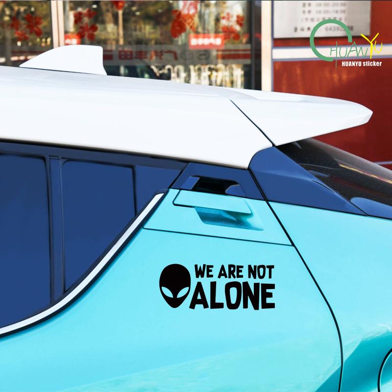 Alien Car Stickers We Are Not Alone for Auto Rear Window Bumper Scooter Body Helmet Vinyl Decals Car Accessories Decoration