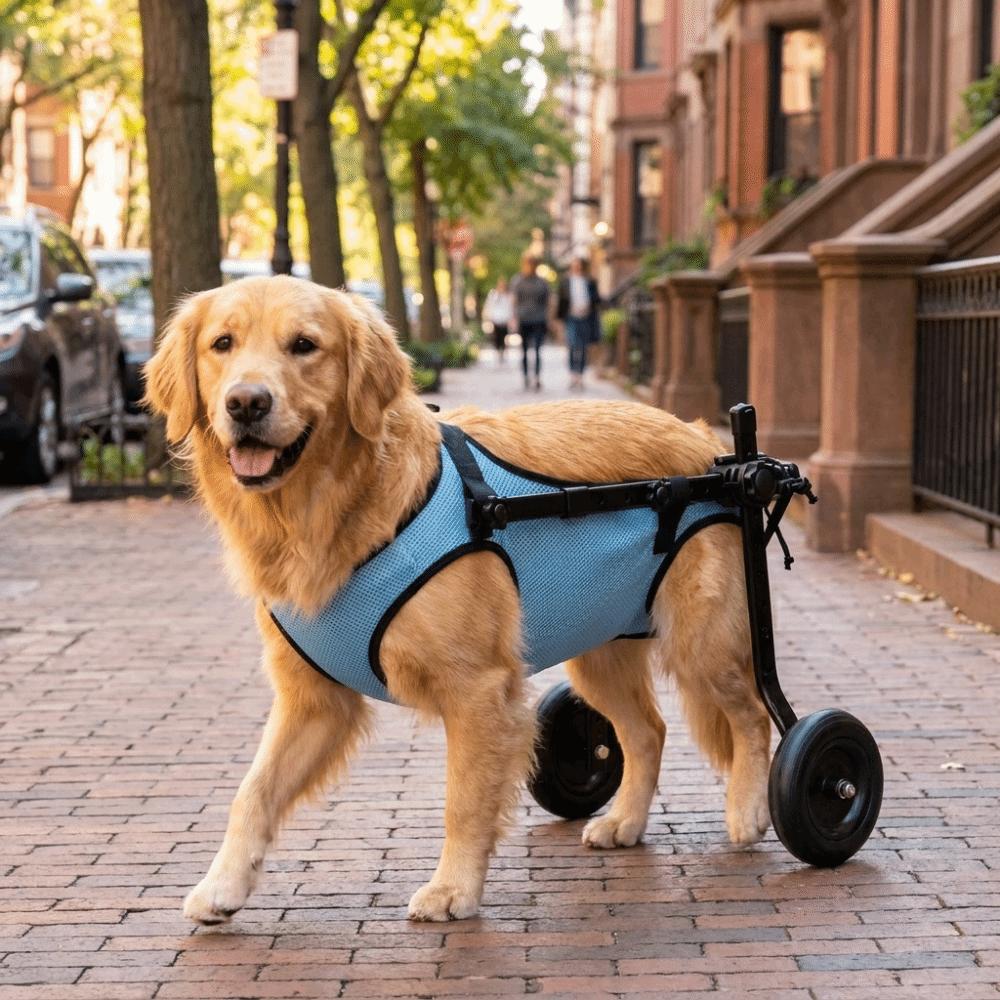 Adjustable Pet Wheelchair Cart Comfortable Rehabilitation Walking Assistant Outdoor Use