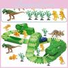 Exciting 165pcs Dinosaur Electric Rail Car Track Racing Toy Set For Endless Fun