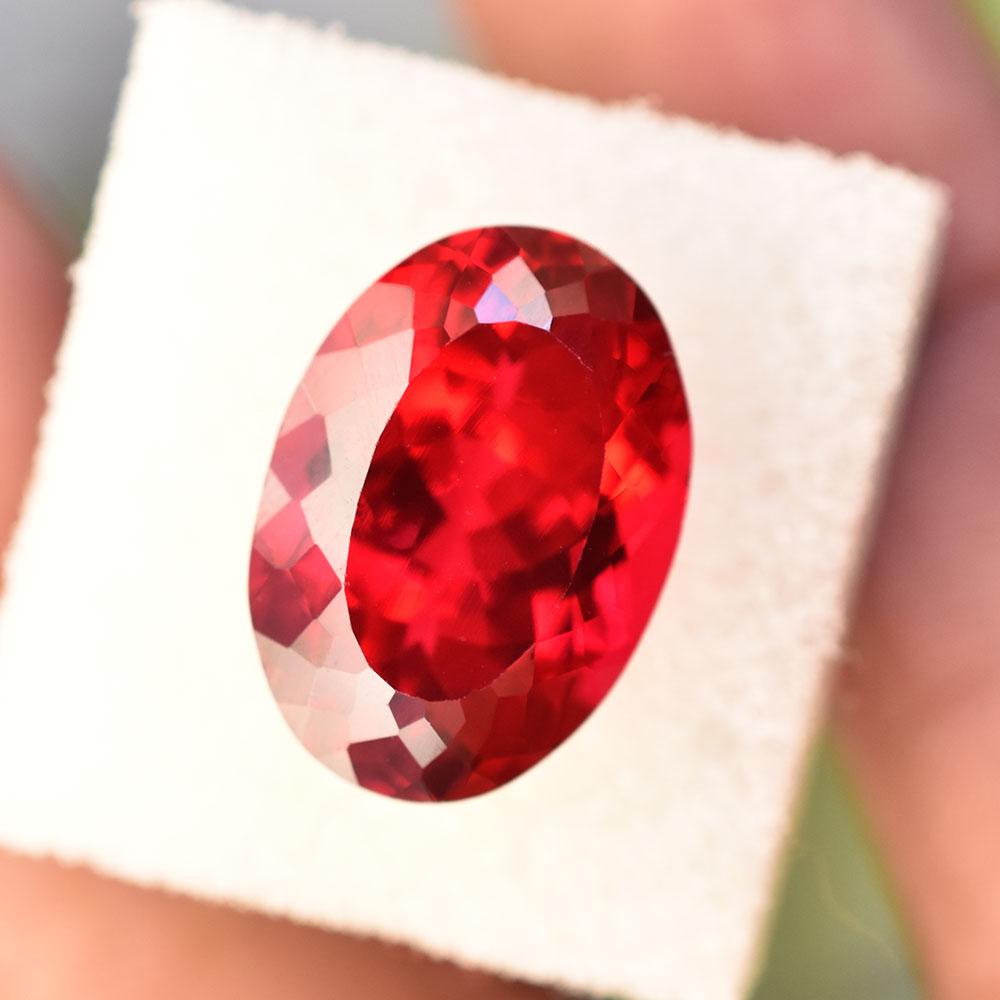 Natural Red Ruby Loose Gemstone 18.23 Ct Oval Cut for Homecoming for Jewelry Making and Crafts
