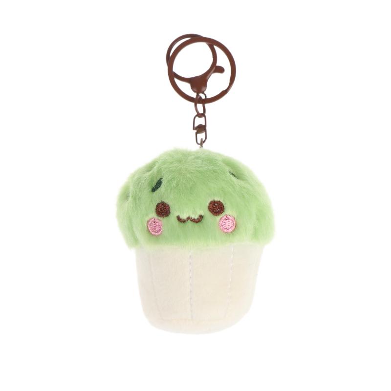 Soft Kawaii Mushroom Plush Keychain Cute Cupcake Teacup Design Mini Keyring Bag Pendant for Girls Daily Use