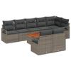 Ensemble canapé de jardin de 9 pièces avec coussins gris poly rattan acacia, canapé de jardin de 2 places avec coussins gris 3347720