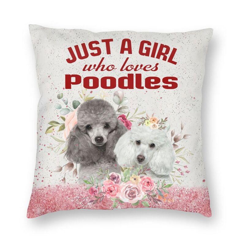 Pink Convertible Pillowcase White Poodle Home Decor Dog Lover Sofa Cushion Cover Living Room  Bedroom