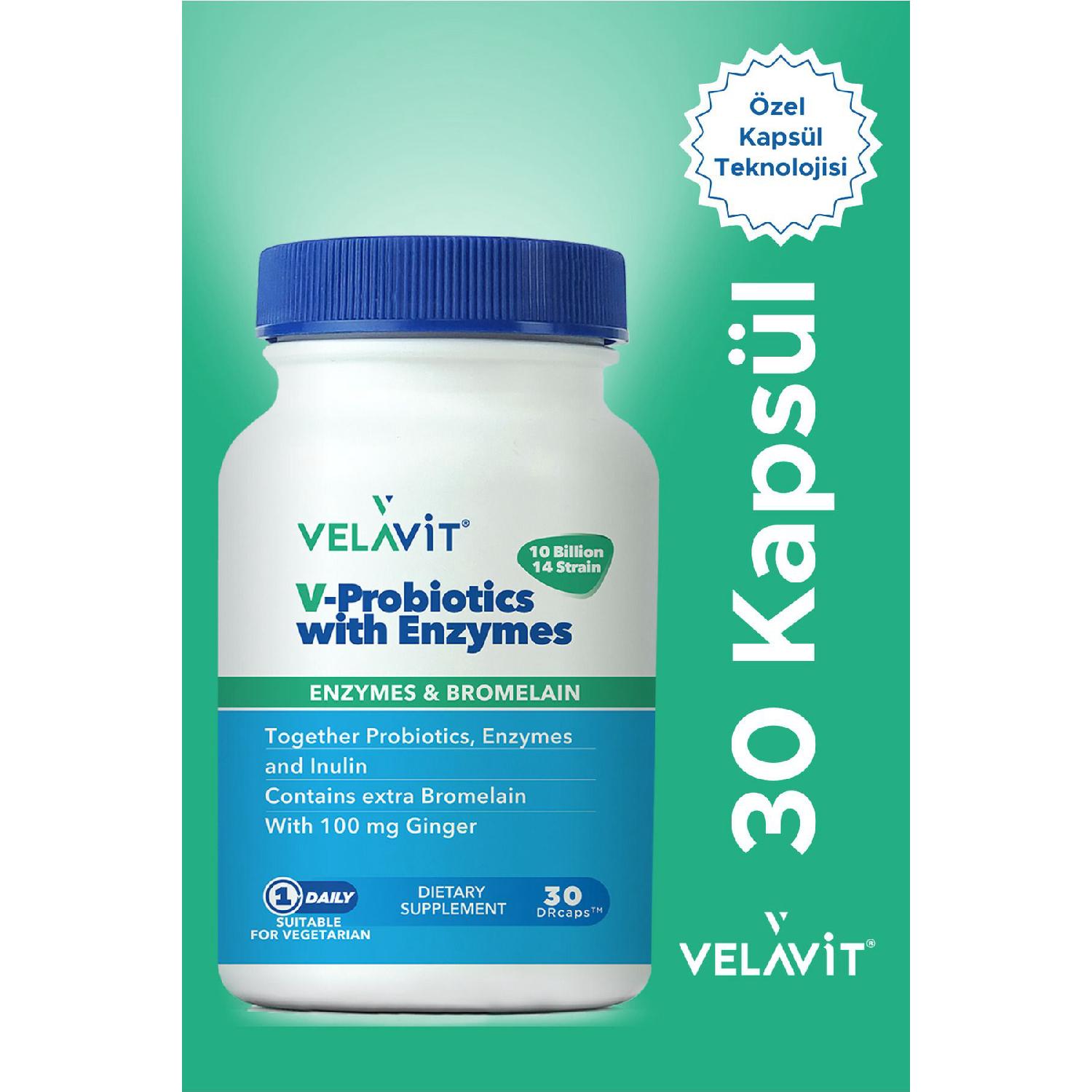 

V-probiotics With Enzymes Reinforcing Food 30 Capsules