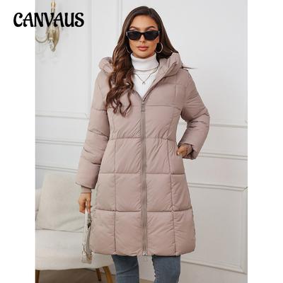 Women's Plus Size Hooded Cotton Jacket Mid-length Cotton Coat Warm Jacket