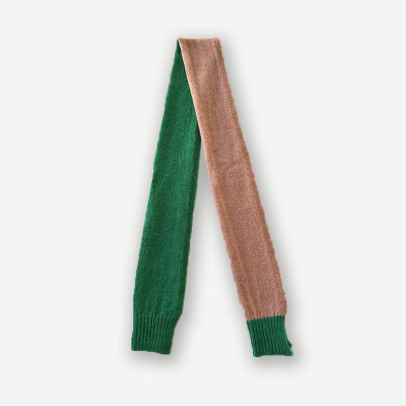 Alpaca Wool Blend Color Block Wool Scarf for Men and Women Winter Soft Touch Wool Scarf