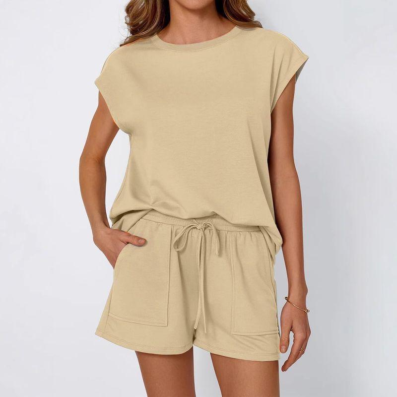 Women 2 Piece Lounge Sets Casual Summer Outfits Short Sleeve Two-piece Set Women