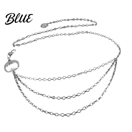 Sun Pendant Body Chain Boho Moon Chain Multi-layer Waist Belt