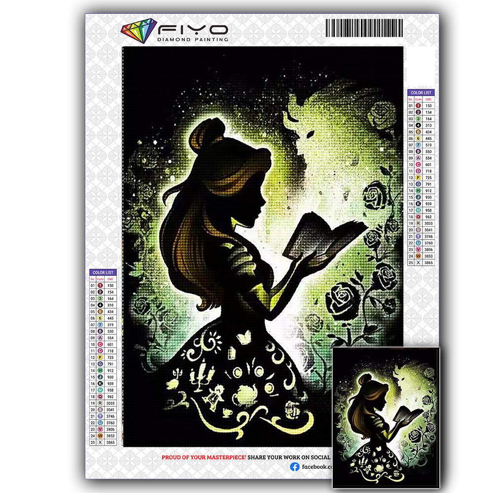 5D Diamond Embroidery Fairy Tale Full Square Diamond Painting Cartoon Diamond Mosaic Sunset Picture of Rhinestone Home Decor