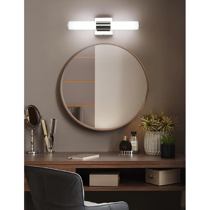 Bathroom Vanity Light Fixture, 16" Inches 8W 6000K Chrome LED Mirror Lights for Bathroom Wall Sconces Bar Lighting