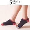 5 Pairs Spring No Show Toes socks Pure Cotton Colorful Cute Casual Soft Breathable,Deodorant,Invisible 5 Finger Socks Harajuku