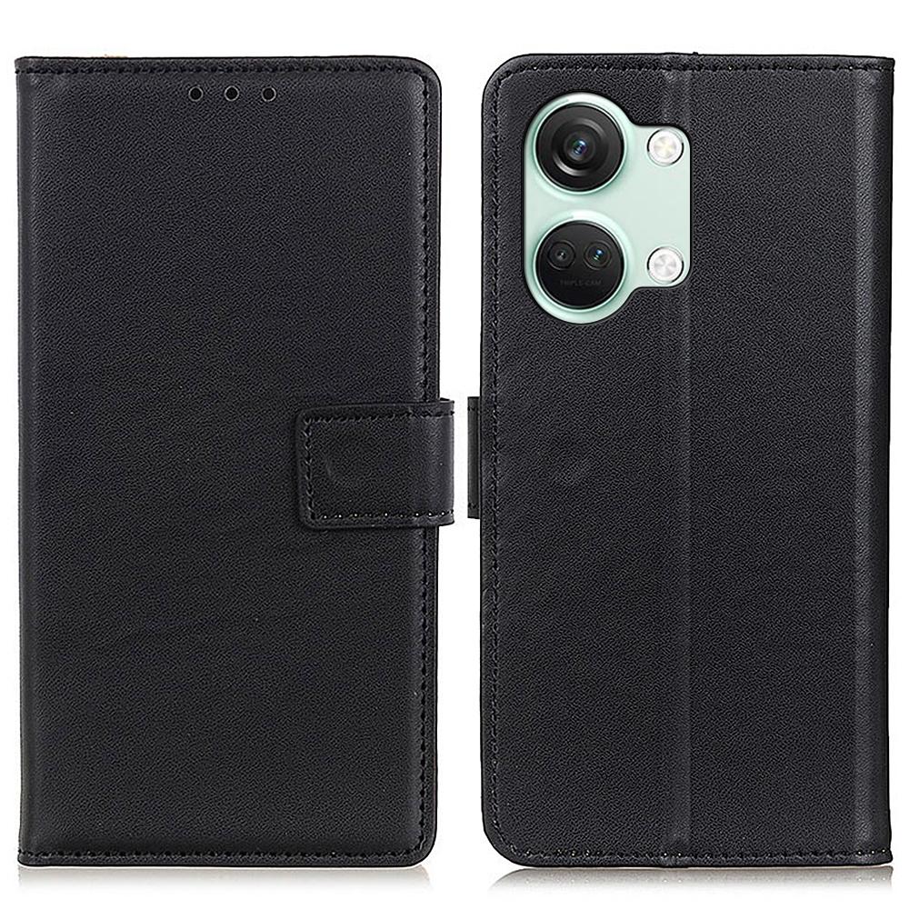 

For OnePlus Nord 3 5G/Ace 2V Textured PU Leather Wallet Cover Anti-fall Flip Stand Phone Case Black