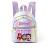 Kpop Synthetic Leather School Backpack for Girls Lightweight Candy Color Campus Bag