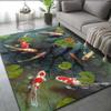 1pc Anti-Fatigue Kitchen Mat with 3D Koi Fish Pattern - Vintage Bo Ho Polyester Carpet for Laundry, BathAbsorbent and Washable Runner Rug