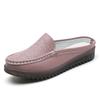 Flat Slip on Half Shoes for Women Slip-ons Flats Leather Casual Slippers Loafers Female Summer Sandalias De MujerChaussure Femme