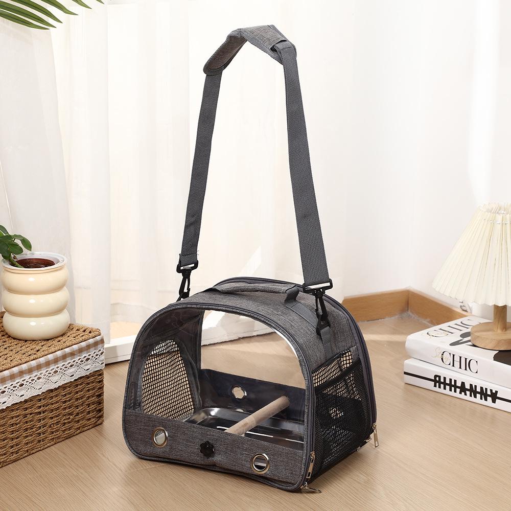 Transparent Breathable Portable Parrot Carrier - Anti-Bite, Handheld & Shoulder Crossbody Bird Cage for Small/Medium Birds Outdoors