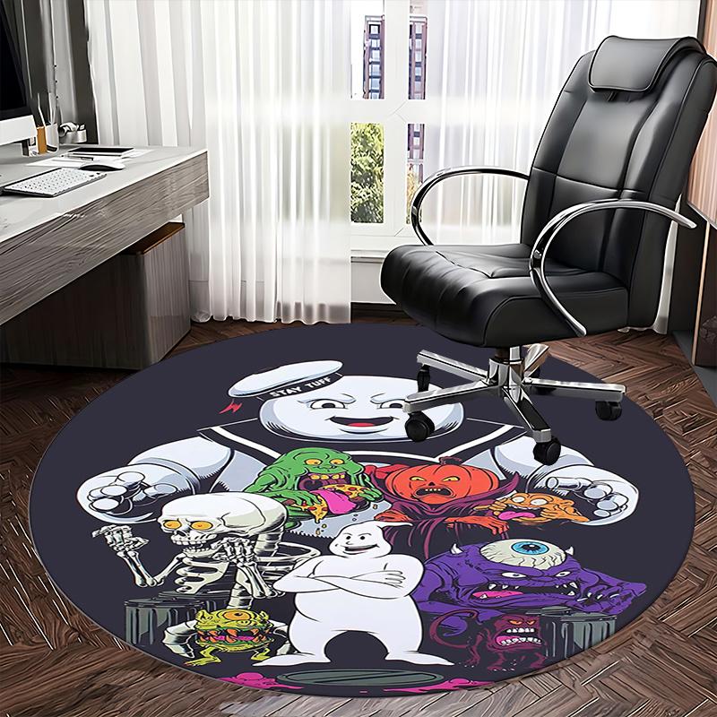 Ghostbusters,Stay Puft Marshmallow Man Chair mat Round Rug Office carpet, Non slip, Suitable for Living Rooms, Bedrooms,Decor1205714a