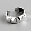 Temperament Glossy rhombus Ring Opening Ring Silver Color Ring Jewelry For Women Gifts Party