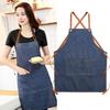 Dirt-resistant Cross Back Denim Apron Wear-resistant Adjustable Waist Kitchen Chef Apron Unisex with Pocket Painting Apron