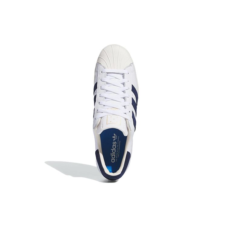 Pop Trading Company x adidas Superstar ADV Weiß Collegiate Navy Herren Sneaker Wolkenweiß Kreideweiß IE3408
