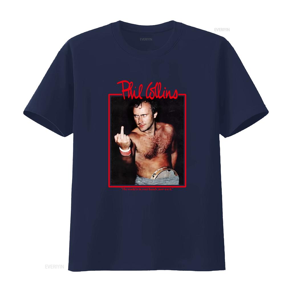 Camiseta Vintage de los 90 de Phil Collins Diseño Icónico de Estrella de Rock Perfecta para Amantes de la Música vintage Lavada gráfica Transpirable Cómoda