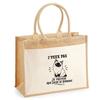 Tote Bag - PLANETEE - I Can't Minimalist - Jute and Cotton Canvas - 21 L - Black Line Illustration